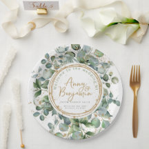 Mariage de parties scintillant d'or Eucalyptus
