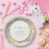 Assiettes En Carton Mariage de Parties scintillant Iridescente moderne (Fête)