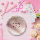 Assiettes En Carton Mariage de Parties scintillant or Rose (Fête)