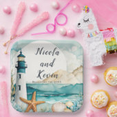 Assiettes En Carton Mariage de phare nautique (Fête)