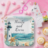 Assiettes En Carton Mariage de phare nautique (Fête)