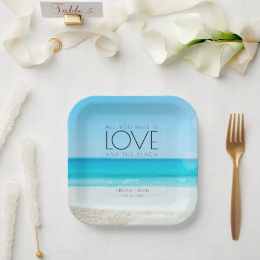 Assiettes En Carton Mariage de plage de destination (Mariage)