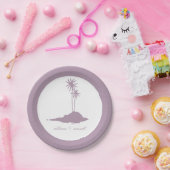 Assiettes En Carton Mariage de plage de l'île moderne - Violet (Fête)