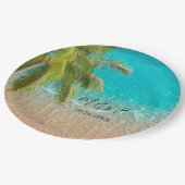 Assiettes En Carton Mariage de plage Tropical élégant (Angle)