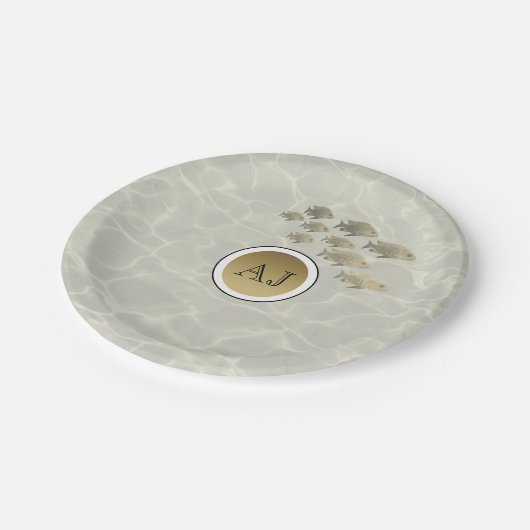 Assiettes En Carton Mariage de plage tropicale (Angle)