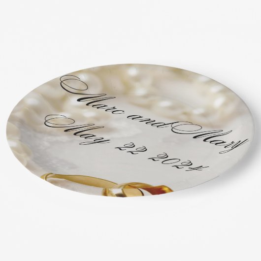 Assiettes En Carton mariage de plaques papier personnalisable (Angle)