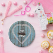 Assiettes En Carton Mariage de porte de la grange rustique (Fête)