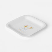 Assiettes En Carton Mariage de printemps au monogramme de blason à rub (Angulaire)