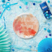 Assiettes En Carton Mariage de récif de corail éclaboussé d'aquarelle  (Fête)