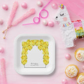 Assiettes En Carton Mariage de roses jaunes (Fête)