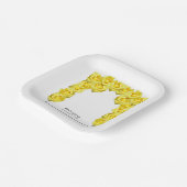 Assiettes En Carton Mariage de roses jaunes (Angulaire)