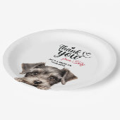 Assiettes En Carton Mariage de Schnauzer miniature Merci (Angle)