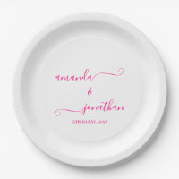 Mariage de script élégant minimaliste blanc et ros