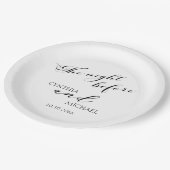 Assiettes En Carton Mariage de script moderne "La nuit d'avant" (Angle)