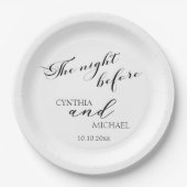 Assiettes En Carton Mariage de script moderne "La nuit d'avant" (Devant)