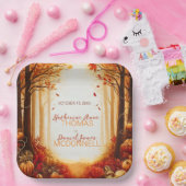 Assiettes En Carton Mariage de silhouette de récolte d'automne enchant (Fête)