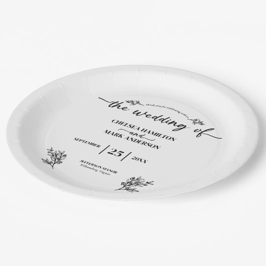 Assiettes En Carton Mariage de style bohème tendance (Angle)