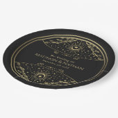 Assiettes En Carton Mariage de Tarot Elegant Or (Angle)