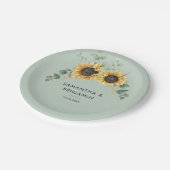 Assiettes En Carton Mariage de tournesol floral Eucalyptus (Angle)