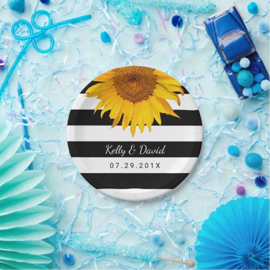 Assiettes En Carton Mariage de tournesol rustique (Fête)