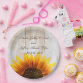 Assiettes En Carton Mariage de tournesol rustique (Fête)