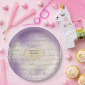 Assiettes En Carton Mariage de typographie éphémère lavande (Fête)