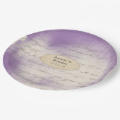 Assiettes En Carton Mariage de typographie éphémère lavande (Angle)