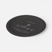 Assiettes En Carton Mariage de typographie noire décontracté moderne (Angle)