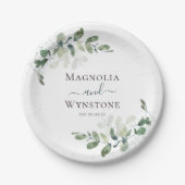 Assiettes En Carton Mariage de verdure Eucalyptus (Devant)