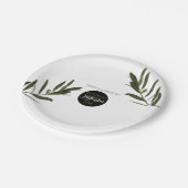 Assiettes En Carton Mariage de verdure Feuille d'olive (Angle)
