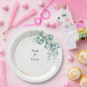 Assiettes En Carton Mariage de verdure rustique d'eucalyptus (Fête)