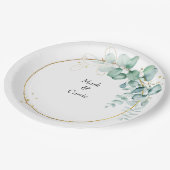 Assiettes En Carton Mariage de verdure rustique d'eucalyptus (Angle)