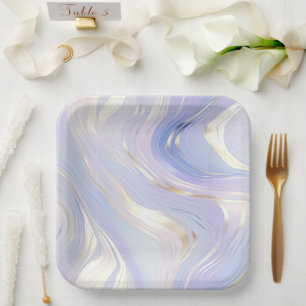 Assiettes En Carton Mariage de verre doré Lavender