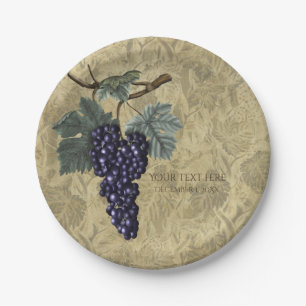 Assiettes En Carton Mariage de vigne de raisins violets de la partie d