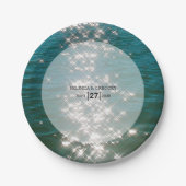 Assiettes En Carton Mariage d'eau de mer de plage (Devant)