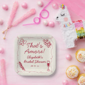 Assiettes En Carton Mariage décontracté rétro rouge italien dessiné à  (Fête)