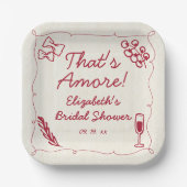 Assiettes En Carton Mariage décontracté rétro rouge italien dessiné à  (Recto)