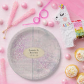 Assiettes En Carton Mariage Découpe en Papier Lavande Damas (Fête)