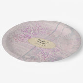 Assiettes En Carton Mariage Découpe en Papier Lavande Damas (Angle)