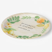Assiettes En Carton Mariage de'été bohème au citron rustique (Angle)