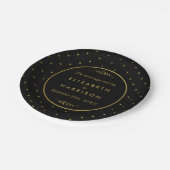 Assiettes En Carton Mariage d'effet Black & Gold moderne (Angle)