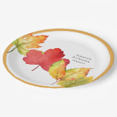 Assiettes En Carton Mariage des feuilles automnales (Angle)