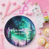 Assiettes En Carton Mariage des feux célestes du Nord (Fête)