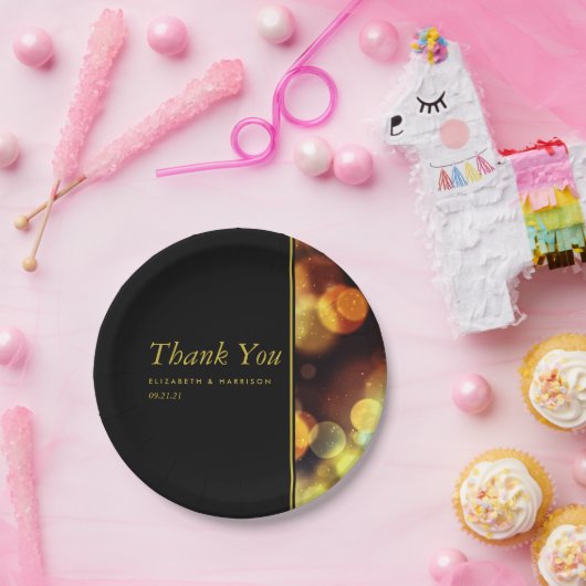 Assiettes En Carton Mariage des feux de Bokeh Twilight (Fête)