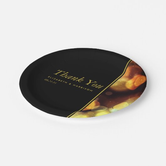 Assiettes En Carton Mariage des feux de Bokeh Twilight (Angle)