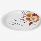 Assiettes En Carton Mariage des fleurs d'automne (Angle)