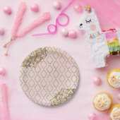 Assiettes En Carton Mariage des nuits marocaines Rose & Or (Fête)