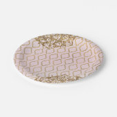 Assiettes En Carton Mariage des nuits marocaines Rose & Or (Angle)