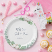 Assiettes En Carton Mariage d'été Eucalyptus de verdure rustique. (Fête)