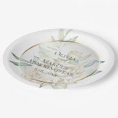 Assiettes En Carton Mariage d'été Rose pâle Jaune (Angle)